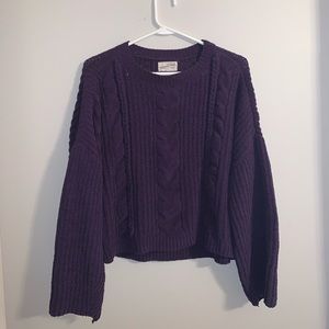 Deep purple cable knit sweater